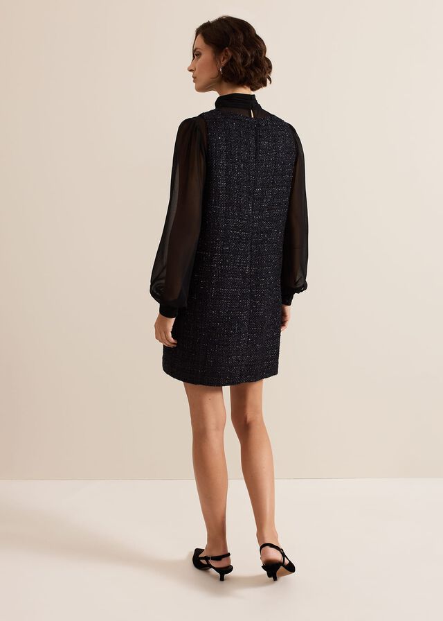 Navy Phase Eight Sabine Tweed Dress | 4615ZTHXF