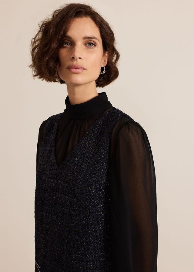 Navy Phase Eight Sabine Tweed Dress | 4615ZTHXF