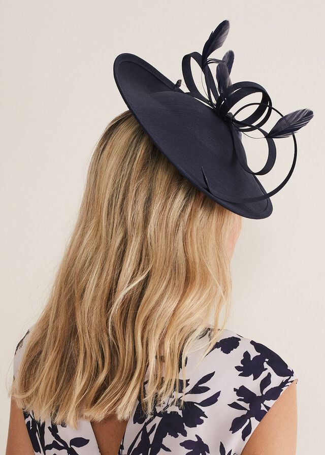 Navy Phase Eight Shantung Oval Disc Fascinator Hats | 4327BOZIF