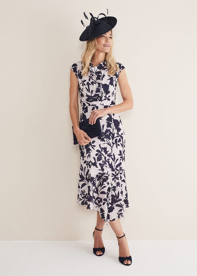 Navy Phase Eight Shantung Oval Disc Fascinator Hats | 4327BOZIF