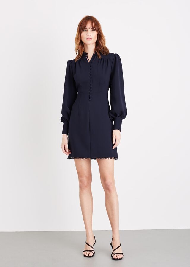 Navy Phase Eight Zeli Button Dress | 3790CWKQI
