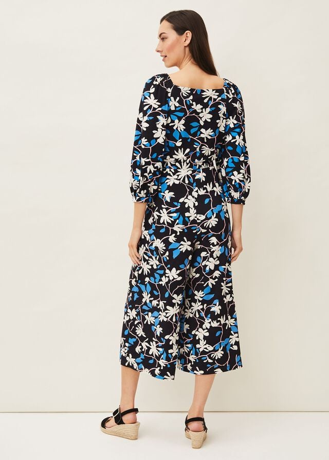 Navy / Multicolor Phase Eight Magnolia Floral Jumpsuit | 3081YTUKO