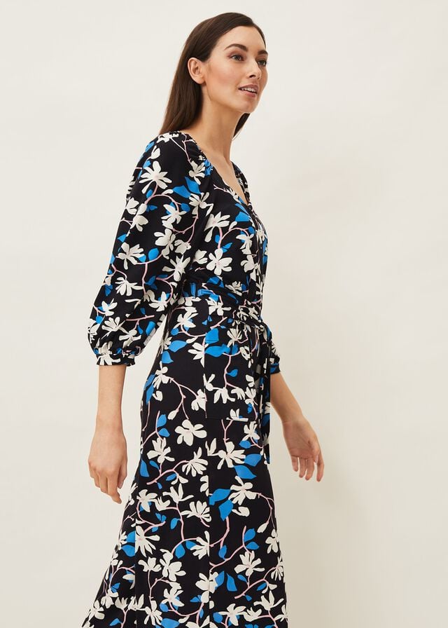 Navy / Multicolor Phase Eight Magnolia Floral Jumpsuit | 3081YTUKO