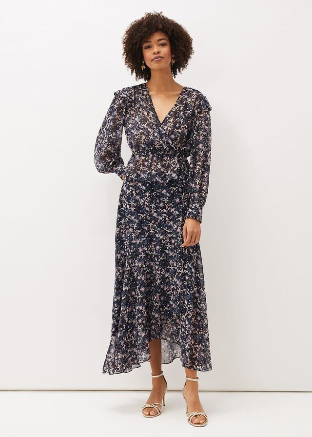 Navy / Pink Phase Eight Lola Floral Co-Ord Skirts | 1542VBOTF