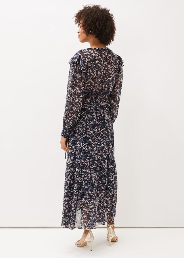 Navy / Pink Phase Eight Lola Floral Co-Ord Skirts | 1542VBOTF