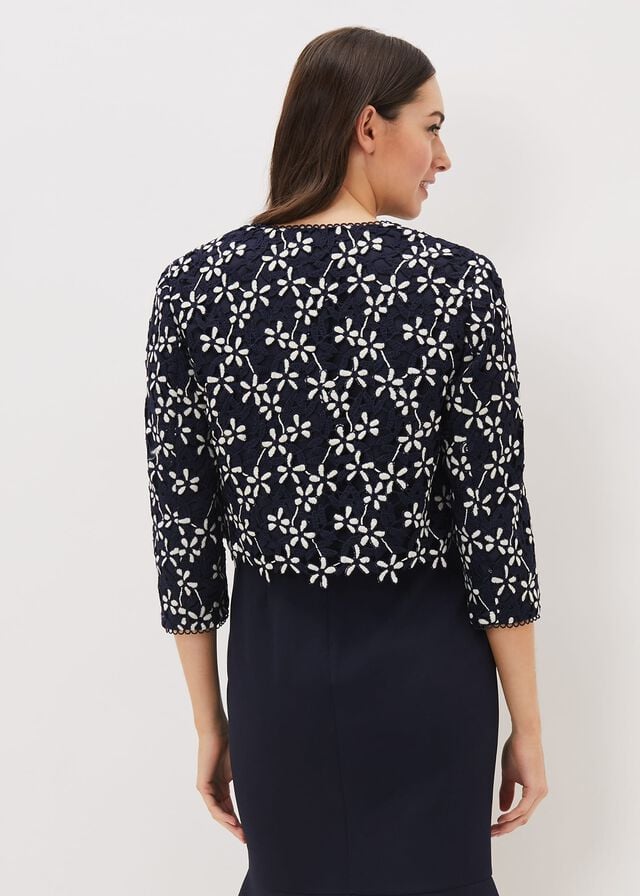 Navy / White Phase Eight Ranie Lace Jackets | 7840WGTOR
