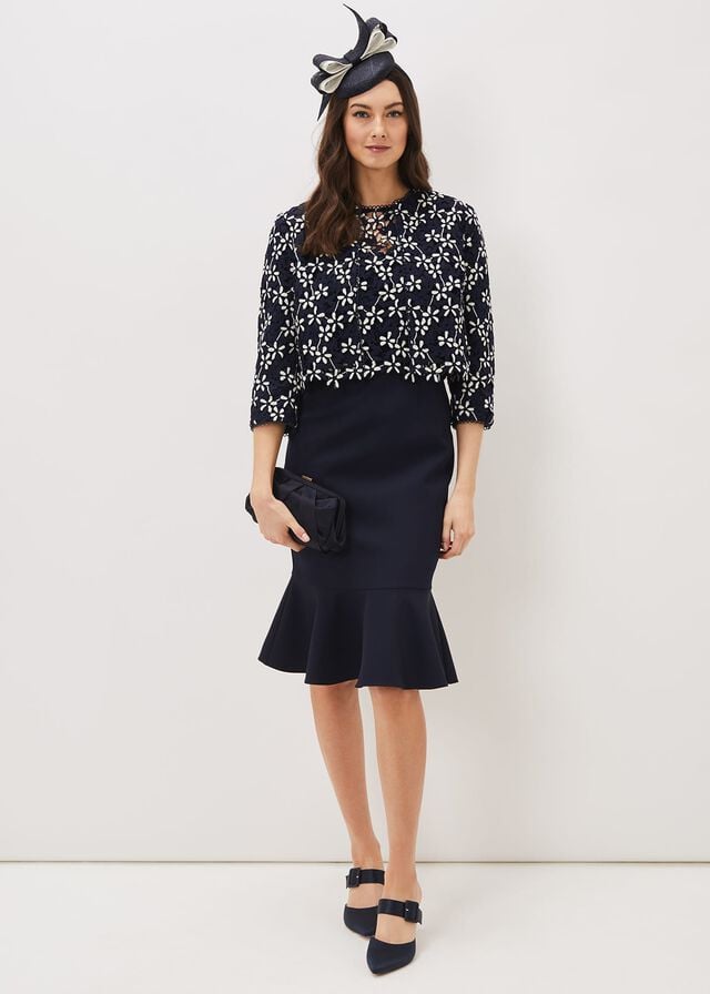 Navy / White Phase Eight Ranie Lace Jackets | 7840WGTOR