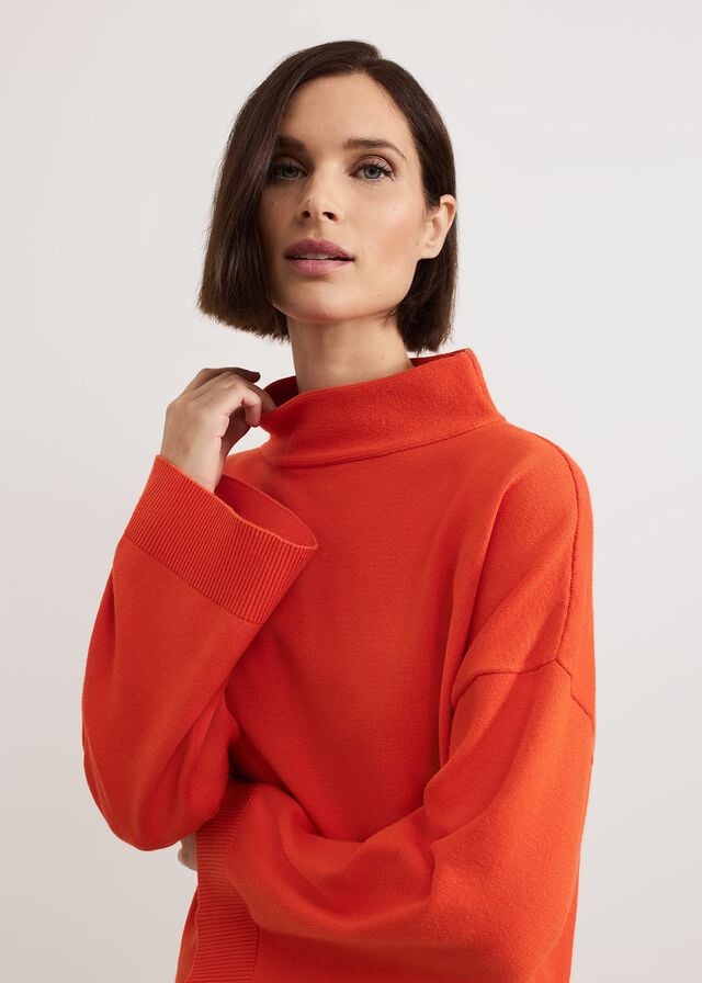 Orange Phase Eight Blaire Fluted Sleeve Knitwear | 1590GRHLD