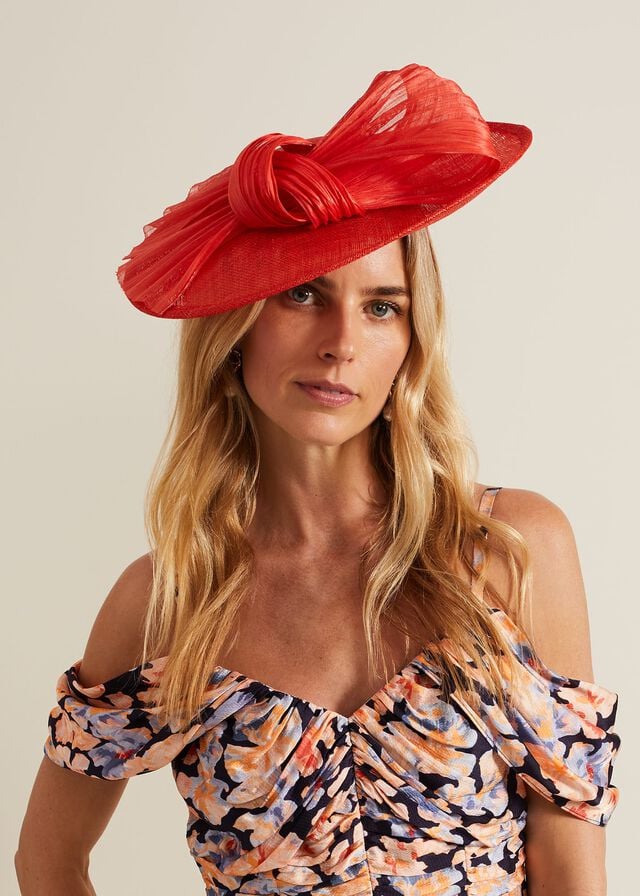 Orange Phase Eight Silk Bow Disc Fascinator Hats | 6548HNDLJ