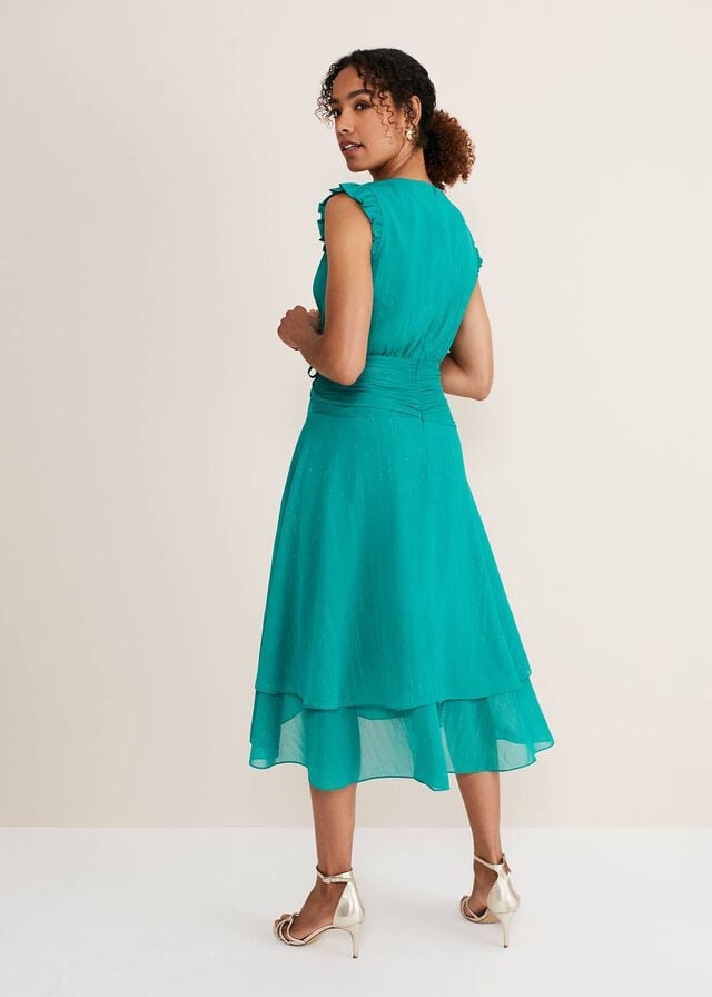 Peacock Phase Eight Cressinda Ruched Dress | 7968CPWMU