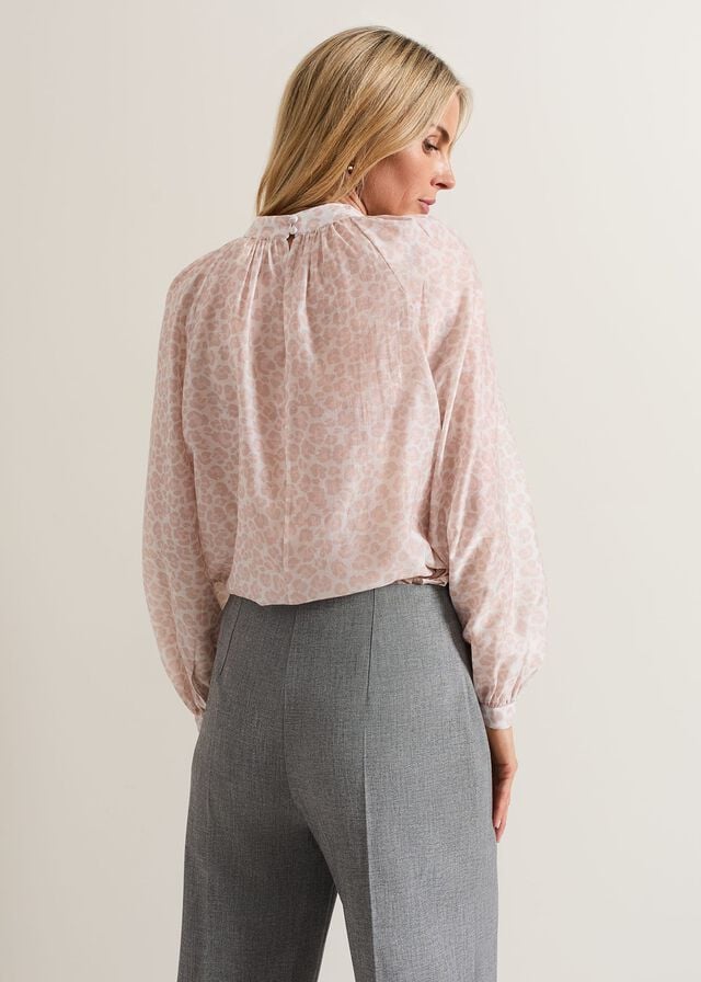 Pink Phase Eight Aila Animal Print Shirts | 4967MKJBA