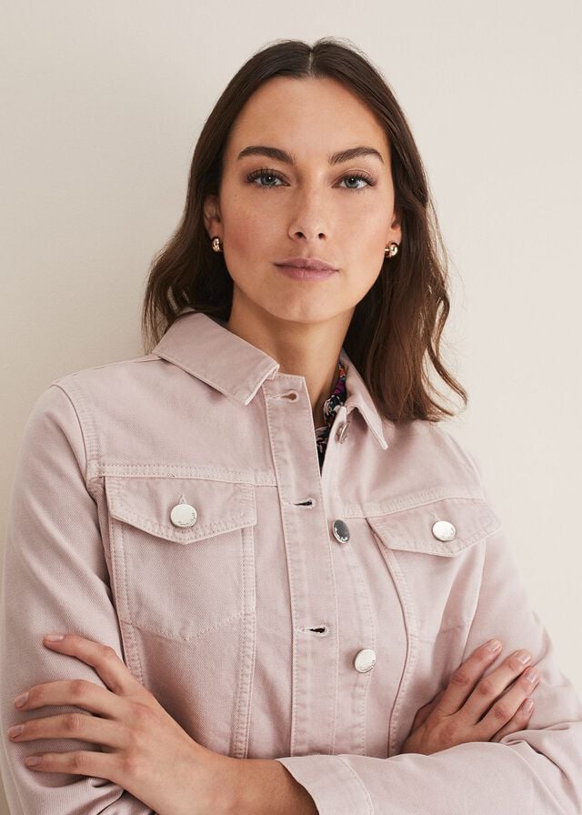Pink Phase Eight Caitlin Denim Jackets | 1329VZDUY