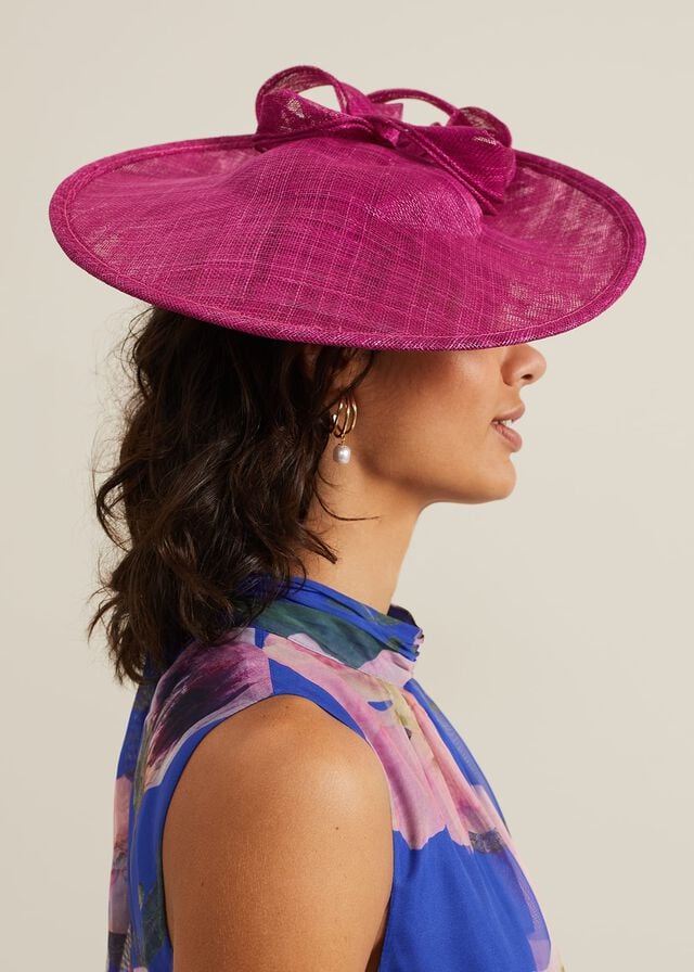 Pink Phase Eight Double Bow Round Disc Fascinator Hats | 7291VGHRK