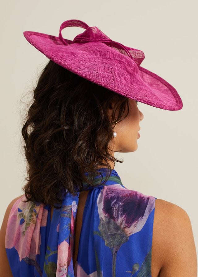 Pink Phase Eight Double Bow Round Disc Fascinator Hats | 7291VGHRK
