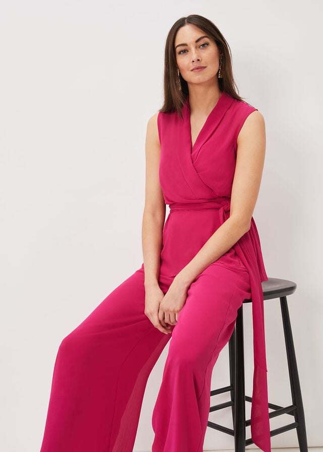 Pink Phase Eight Florentine Sleeveless Wrap Shirts | 0731FZRED