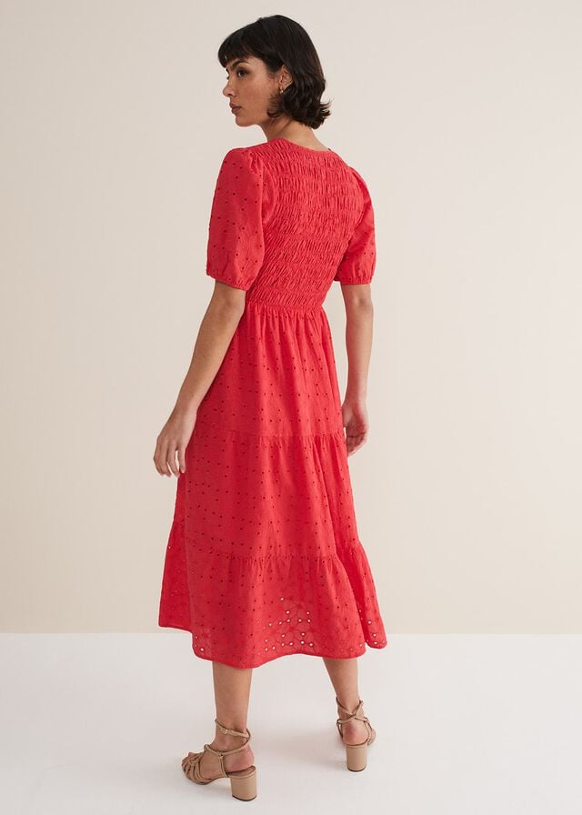 Pink Phase Eight Gretta Broderie Dress | 2130RVSIT