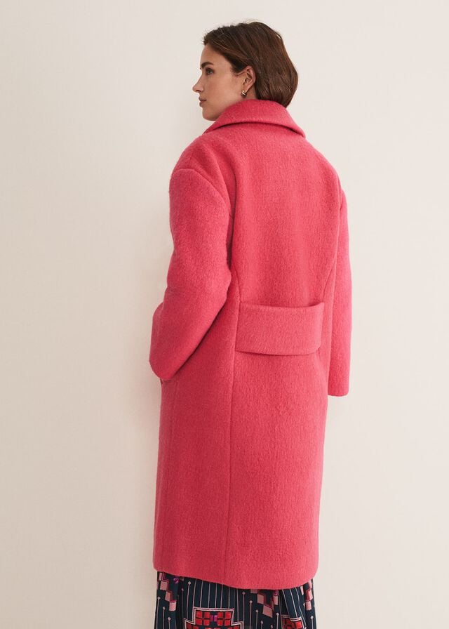 Pink Phase Eight Quinn Textured Cocoon Coats | 5621XLYFD