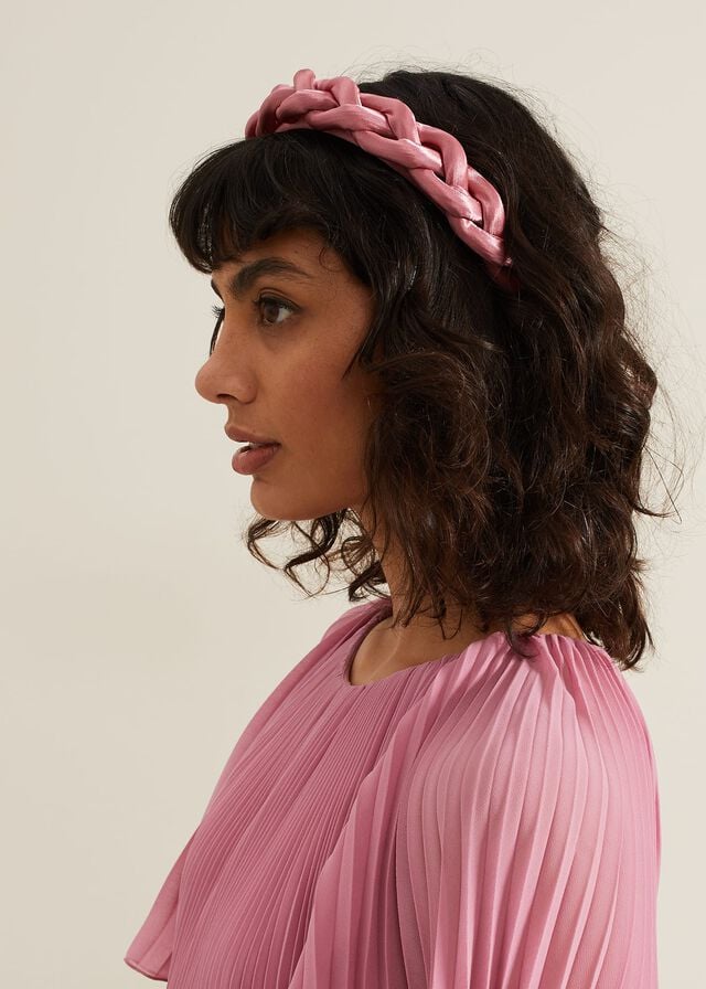 Pink Phase Eight Satin Plaited Hats | 3621XYADF