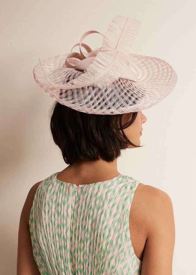 Pink Phase Eight Statement Feather Disc Fascinator Hats | 8653VKXGJ