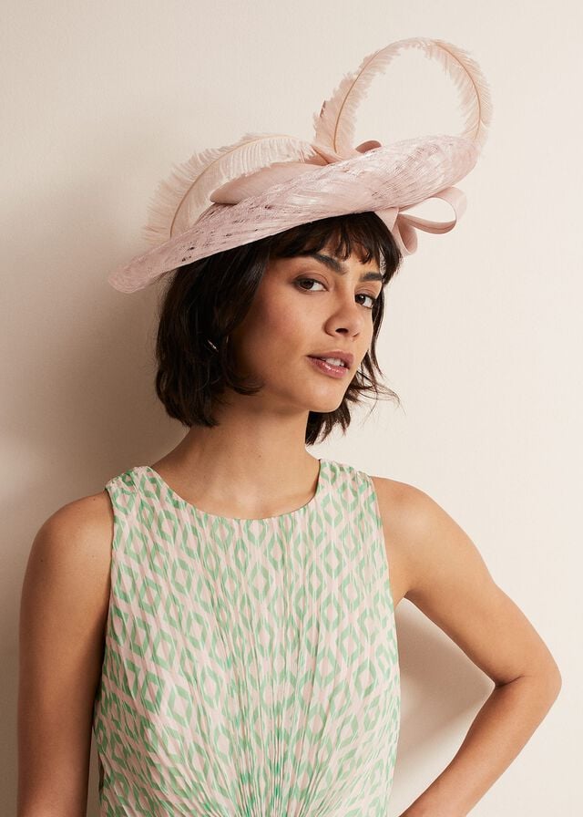 Pink Phase Eight Statement Feather Disc Fascinator Hats | 8653VKXGJ