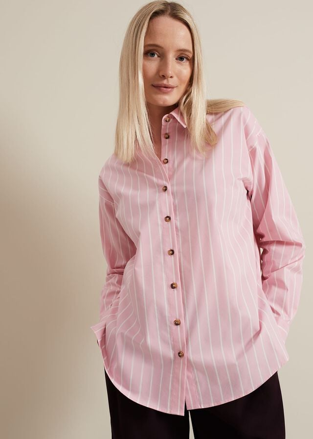 Pink Phase Eight Stripe Shirts | 7052UYRMF