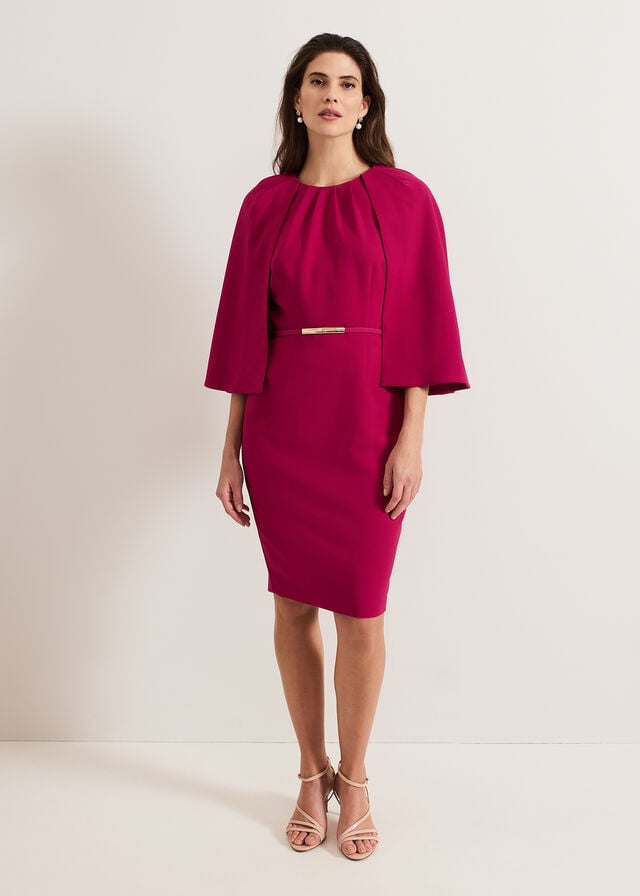 Pink Phase Eight Veronica Cape Dress | 3876LXEYJ