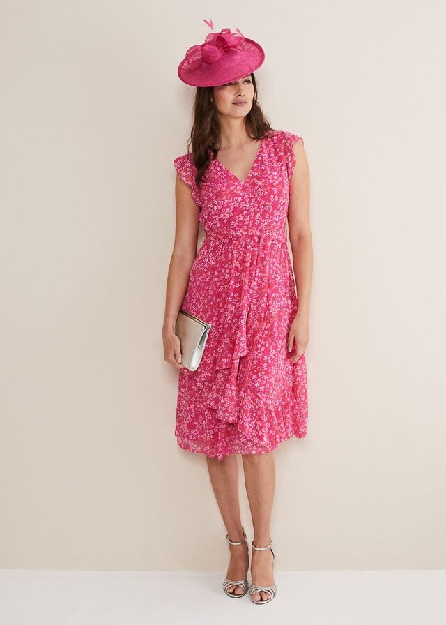 Pink / Multicolor Phase Eight Breesha Floral Midaxi Dress | 0496TWRFG