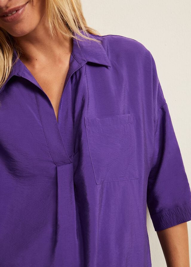 Purple Phase Eight Cynthia Longline Shirts | 9257LTBDH