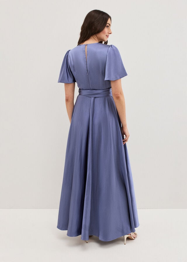 Purple Phase Eight Elisa Satin Dress | 3905ZEHMU