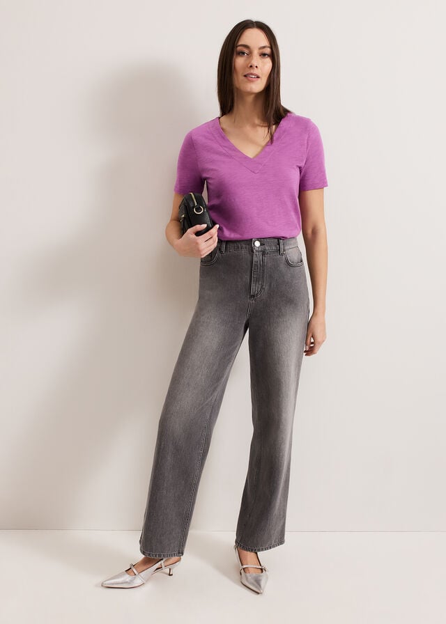Purple Phase Eight Elspeth V Neck T Shirts | 3578IVWHN
