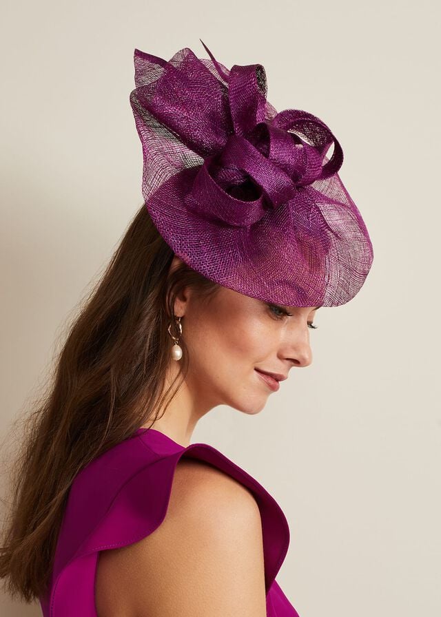 Purple Phase Eight Freeform Bow Disc Fascinator Hats | 5394ZNDEU