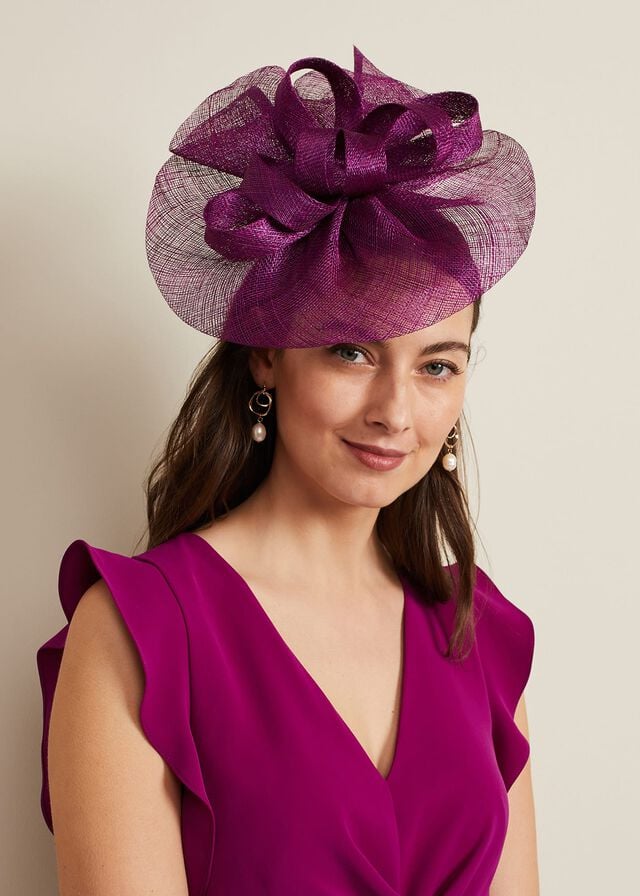 Purple Phase Eight Freeform Bow Disc Fascinator Hats | 5394ZNDEU