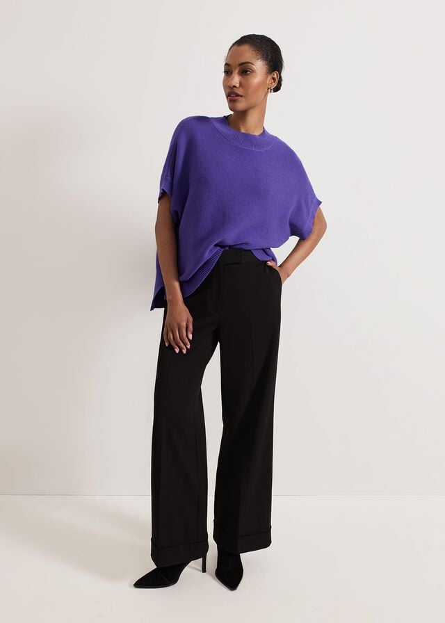 Purple Phase Eight Grace Sleeveless Tabard Knitwear | 8654TSZGD
