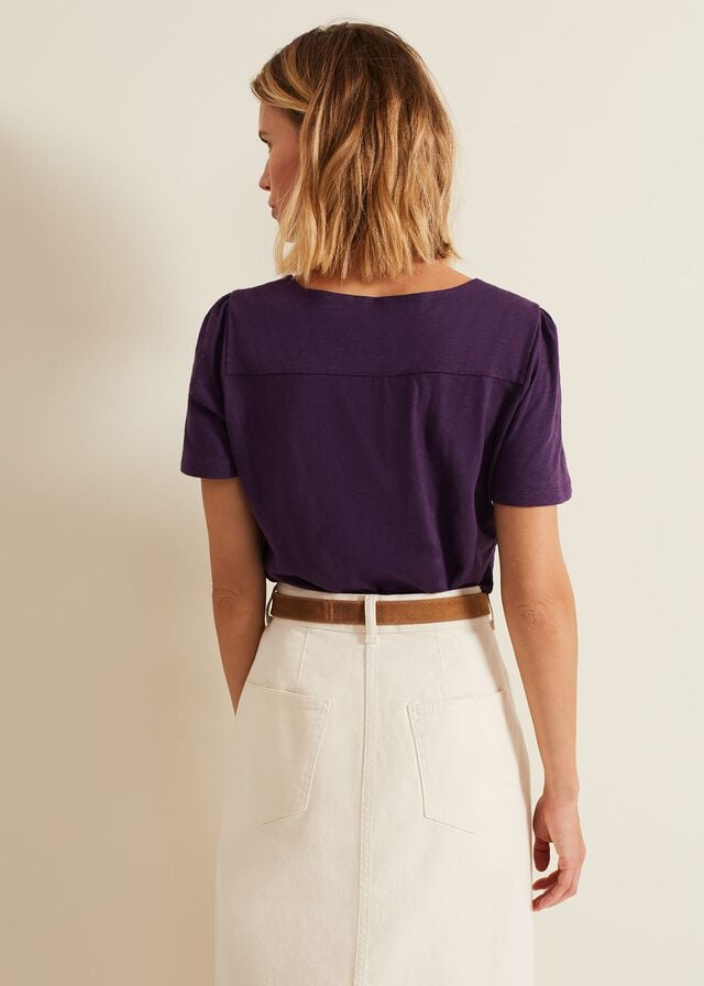 Purple Phase Eight Lorenna T Shirts | 7934DOCUI