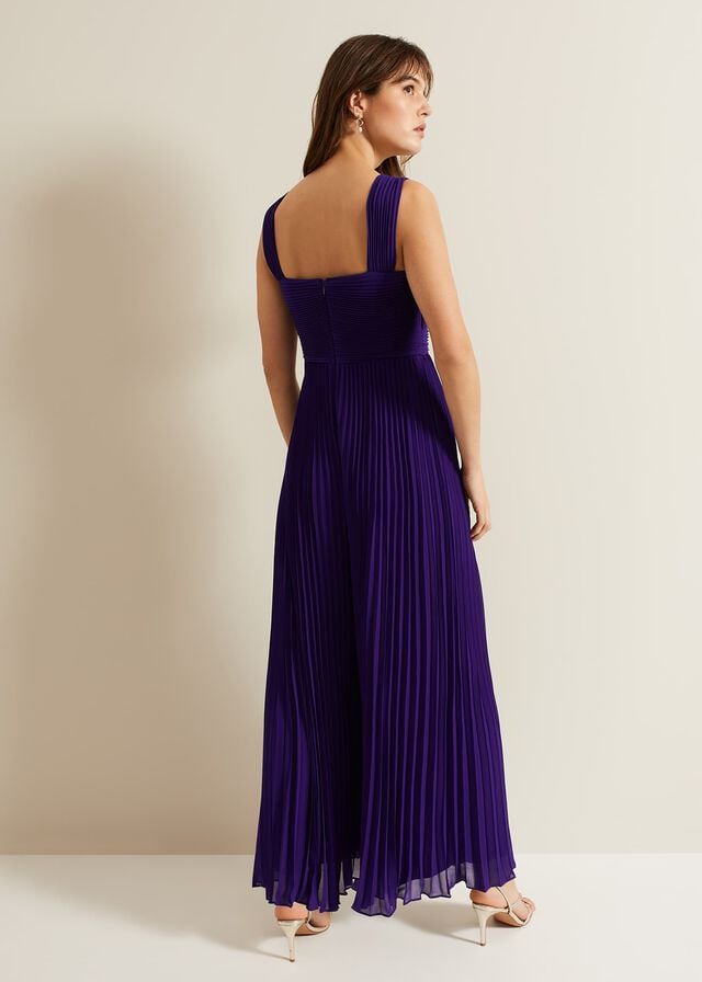 Purple Phase Eight Lucia Pleated Bodice Jumpsuit | 9721DMPRK