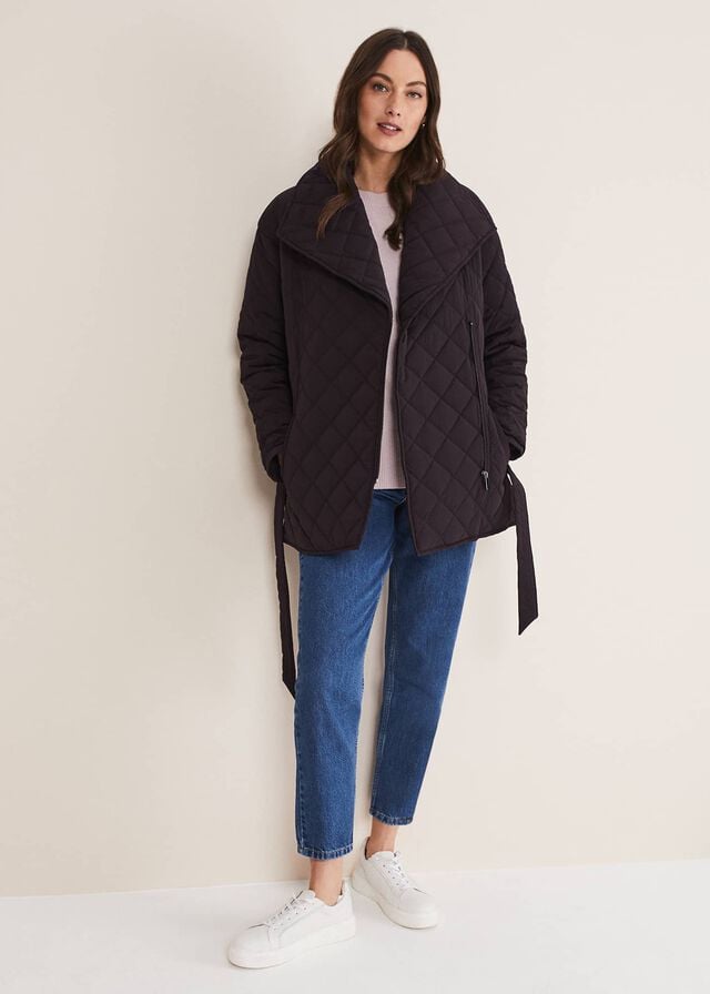 Purple Phase Eight Nila Quilted Puffer Coats | 9152XZJBI