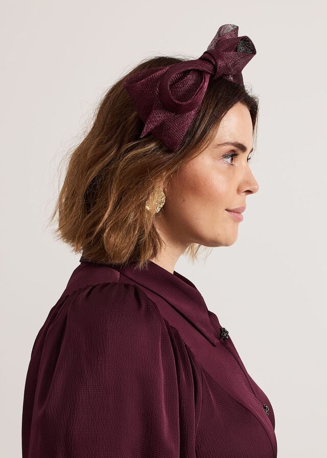 Purple Phase Eight Purple Padded Bow Hats | 8169UWOVF