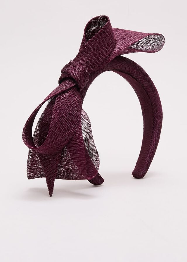 Purple Phase Eight Purple Padded Bow Hats | 8169UWOVF
