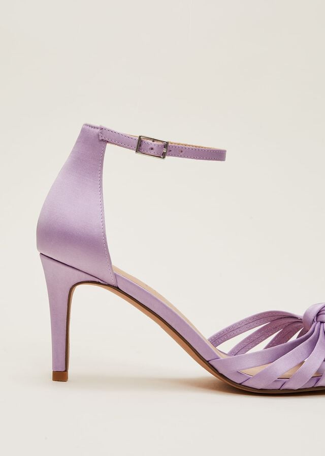 Purple Phase Eight Purple Satin Open Toe Heels | 2319IPXHD