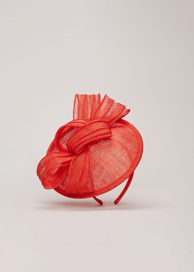 Red Phase Eight Bow Disc Fascinator Hats | 9564SPTFL