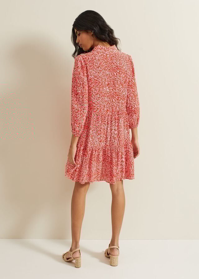 Red Phase Eight Carrie Abstract Swing Dress | 5174XAQIF