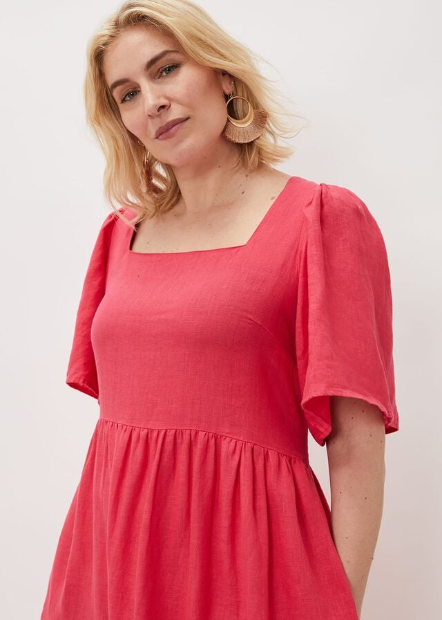 Red Phase Eight Emaline Linen Dress | 9108WPKRJ