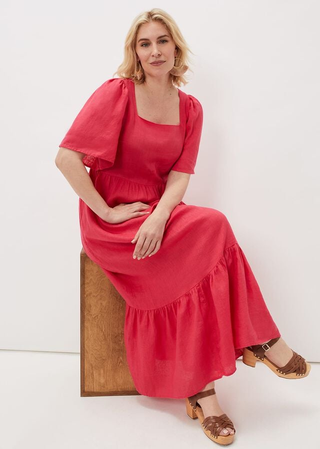 Red Phase Eight Emaline Linen Dress | 9108WPKRJ