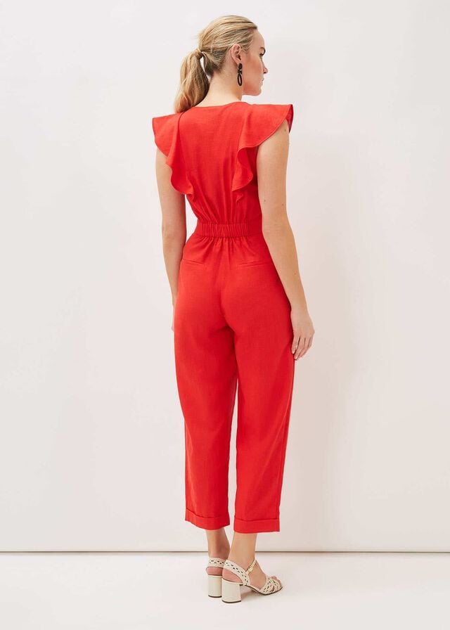 Red Phase Eight Jamilla Linen Jumpsuit | 9324HFUAG