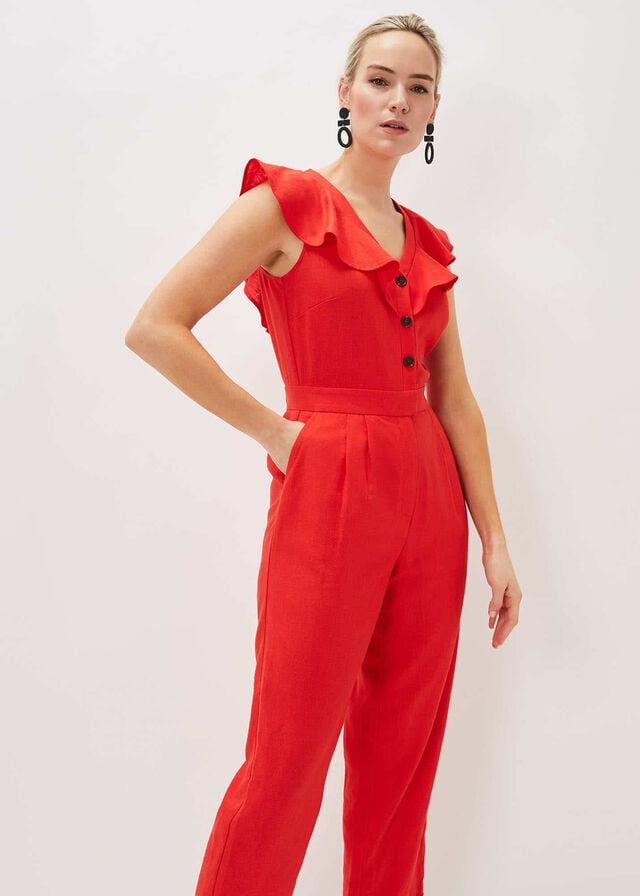 Red Phase Eight Jamilla Linen Jumpsuit | 9324HFUAG