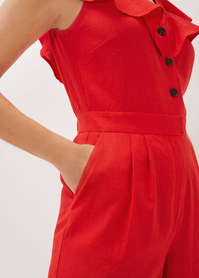 Red Phase Eight Jamilla Linen Jumpsuit | 9324HFUAG