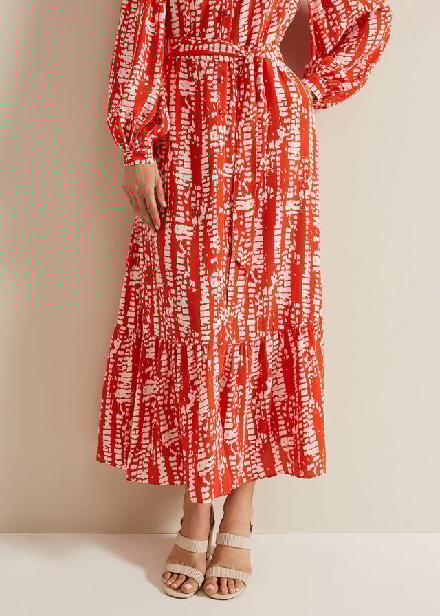 Red Phase Eight Louisa Abstract Dress | 0843RFZGX