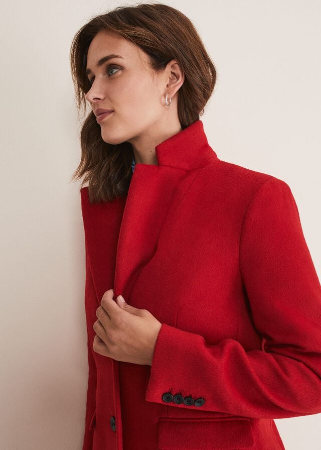 Red Phase Eight Lydia Red Wool Smart Coats | 1870PNRHE