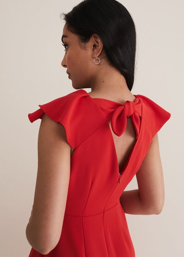 Red Phase Eight Petite Nicky Ruffle Jumpsuit | 7486YPGXK