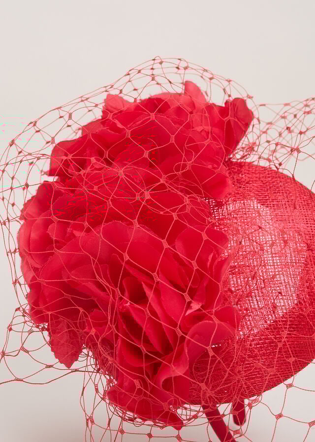 Red Phase Eight Red Flower Pillbox Hats | 8462ZBHTP